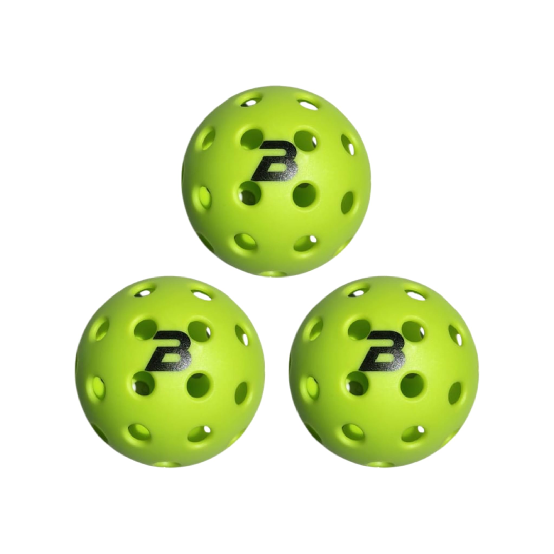 Baseline Tru Flight Outdoor Pickleball Balls 3 Pack – 40 Hole High Visibility Green