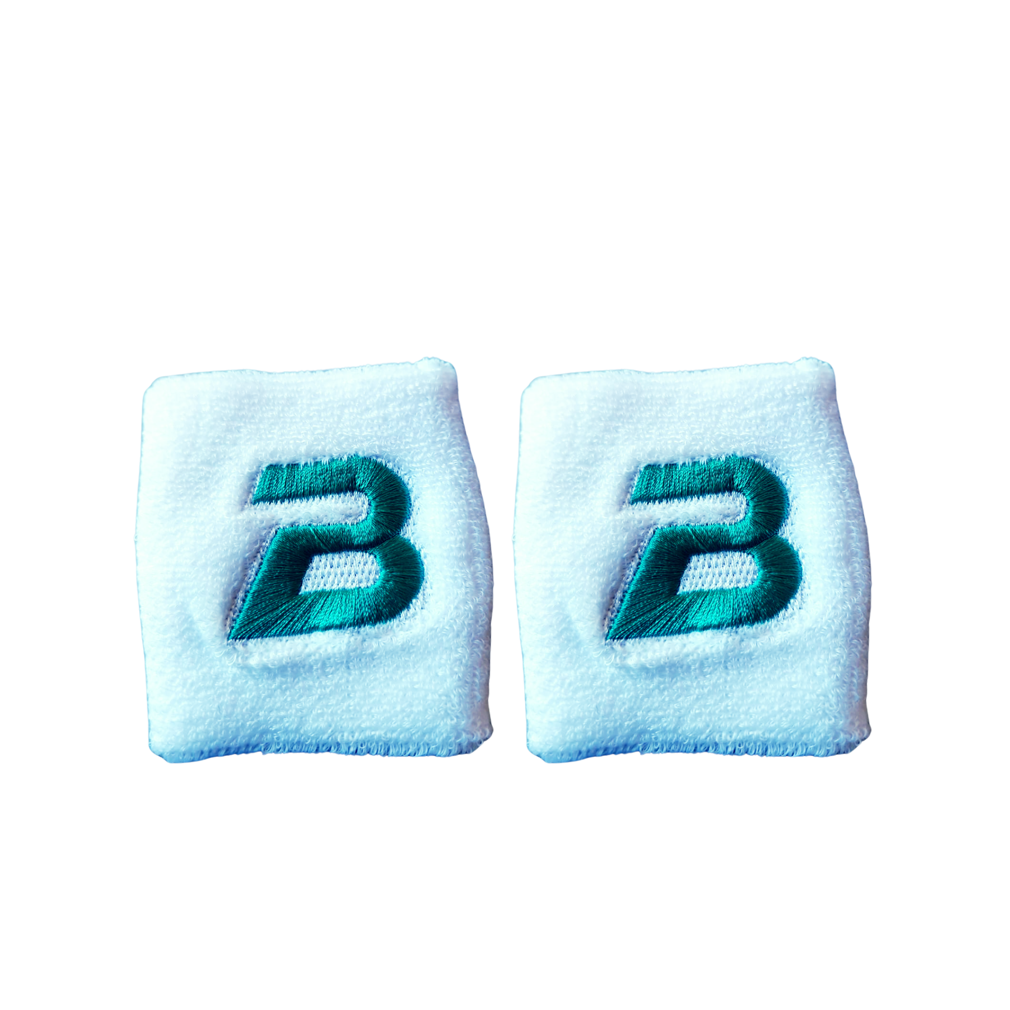 Baseline Premium Pickleball Wrist Sweatbands – 2 Pack – White Embroidered Wristbands